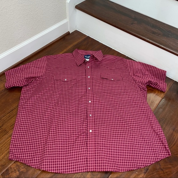 Vintage Wrangler Plaid Snap Button Down Size 4X - Picture 2 of 3